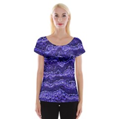 Alien Skin Blue Women s Cap Sleeve Top