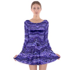 Alien Skin Blue Long Sleeve Skater Dress