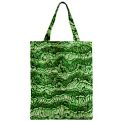 Alien Skin Green Zipper Classic Tote Bags