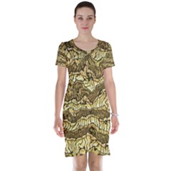 Alien Skin Hot Golden Short Sleeve Nightdresses