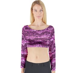 Alien Skin Hot Pink Long Sleeve Crop Top