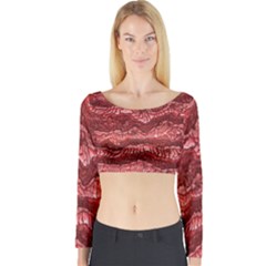 Alien Skin Red Long Sleeve Crop Top