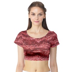 Alien Skin Red Short Sleeve Crop Top