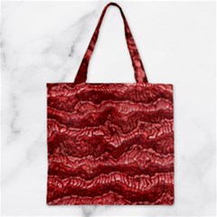 Alien Skin Red Zipper Grocery Tote Bags