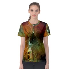 Beautiful Abstract Floral Design Women s Sport Mesh Tees