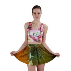 Beautiful Abstract Floral Design Mini Skirts