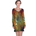 Beautiful Abstract Floral Design Long Sleeve Nightdresses View1