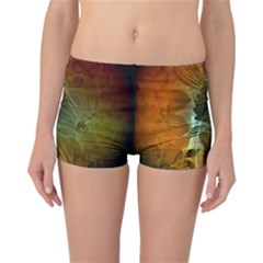 Beautiful Abstract Floral Design Reversible Boyleg Bikini Bottoms