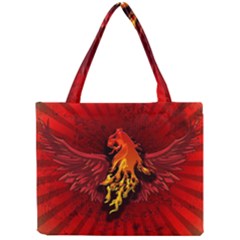 Lion With Flame And Wings In Yellow And Red Tiny Tote Bags