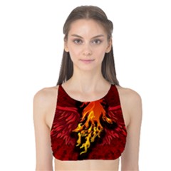 Lion With Flame And Wings In Yellow And Red Tank Bikini Top