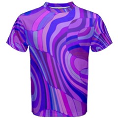 Retro Abstract Blue Pink Men s Cotton Tees