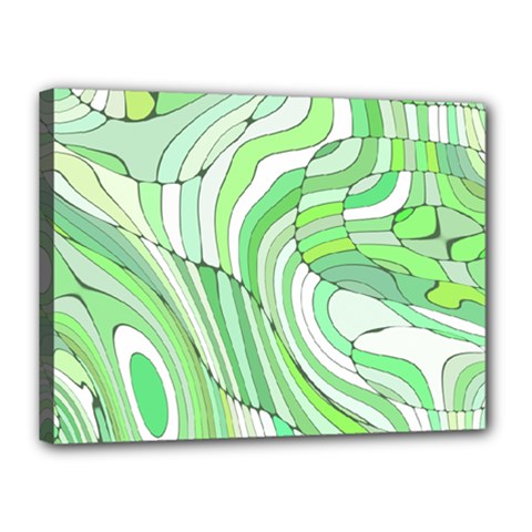 Retro Abstract Green Canvas 16  X 12 