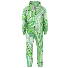 Retro Abstract Green Hooded Jumpsuit (men) 