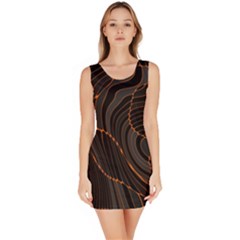 Retro Abstract Orange Black Bodycon Dresses