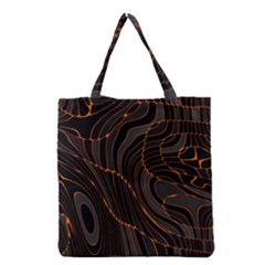 Retro Abstract Orange Black Grocery Tote Bags