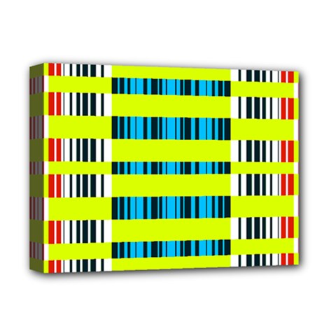 Rectangles And Vertical Stripes Pattern Deluxe Canvas 16  X 12  (stretched)  by LalyLauraFLM