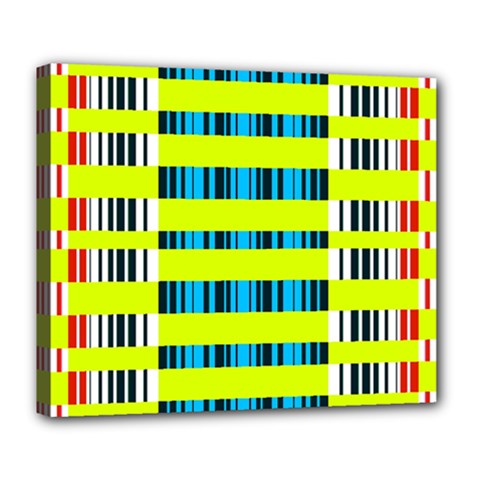 Rectangles And Vertical Stripes Pattern Deluxe Canvas 24  X 20  (stretched)