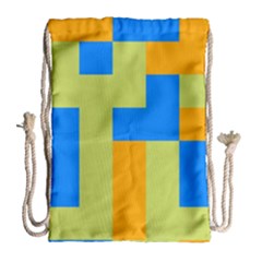 Tetris Shapes Large Drawstring Bag