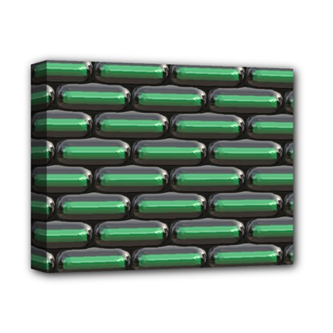 Green 3d Rectangles Pattern Deluxe Canvas 14  X 11  (stretched)