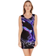 Orca With Glowing Line Jumping Out Of A Circle Mad Of Water Bodycon Dresses by FantasyWorld7