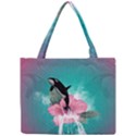 Orca Jumping Out Of A Flower With Waterfalls Tiny Tote Bags View1