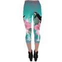 Orca Jumping Out Of A Flower With Waterfalls Capri Leggings View2