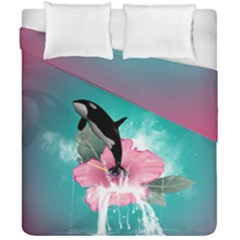 Orca Jumping Out Of A Flower With Waterfalls Duvet Cover (double Size)