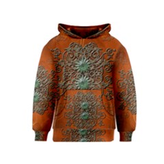 Wonderful Floral Elements On Soft Red Background Kid s Pullover Hoodies