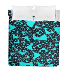 Teal On Black Funky Fractal Duvet Cover (twin Size)