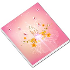 Wonderful Flowers With Butterflies And Diamond In Soft Pink Colors Small Memo Pads by FantasyWorld7