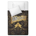 Music The Word With Wonderful Decorative Floral Elements In Gold Duvet Cover (Single Size) View2