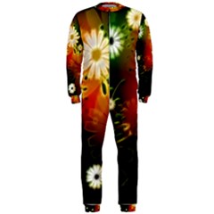 Awesome Flowers In Glowing Lights Onepiece Jumpsuit (men)  by FantasyWorld7