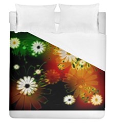 Awesome Flowers In Glowing Lights Duvet Cover Single Side (full/queen Size)