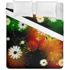 Awesome Flowers In Glowing Lights Duvet Cover (double Size)