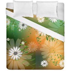 Beautiful Flowers With Leaves On Soft Background Duvet Cover (double Size)