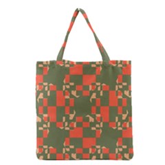 Green Orange Shapes Grocery Tote Bag by LalyLauraFLM