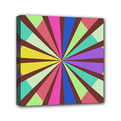 Rays In Retro Colors Mini Canvas 6  X 6  (stretched)