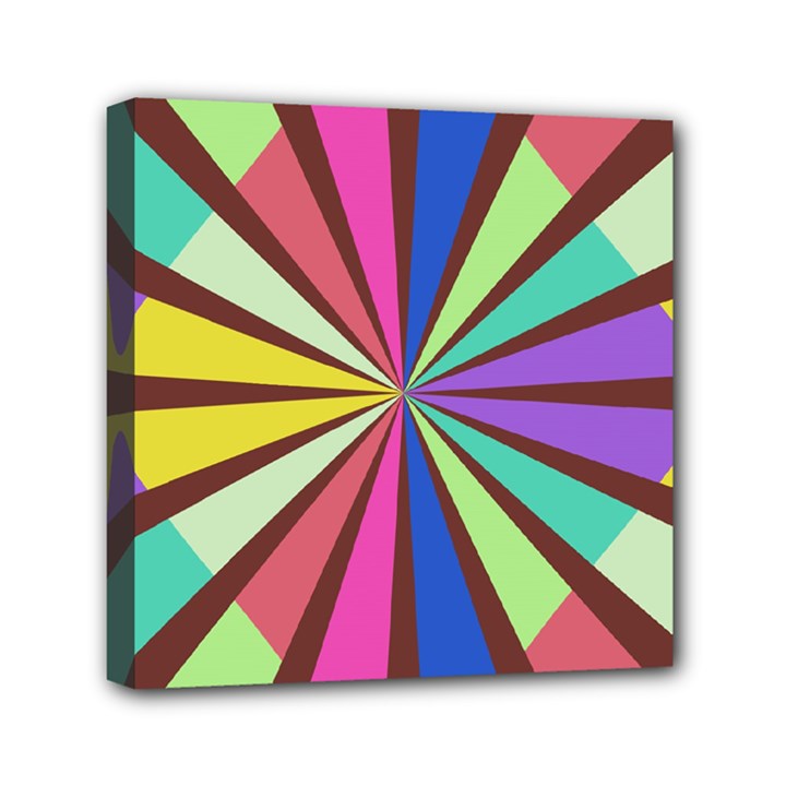 Rays in retro colors Mini Canvas 6  x 6  (Stretched)