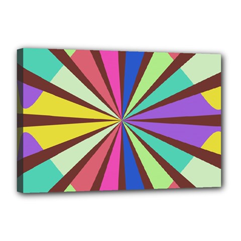 Rays In Retro Colors Canvas 18  X 12  (stretched)