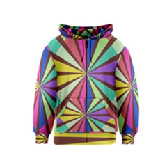 Rays In Retro Colors Kids Zipper Hoodie by LalyLauraFLM