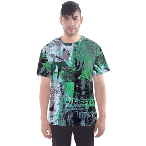 Green Urban Graffiti Men s Sport Mesh Tees by ArtistRoseanneJones