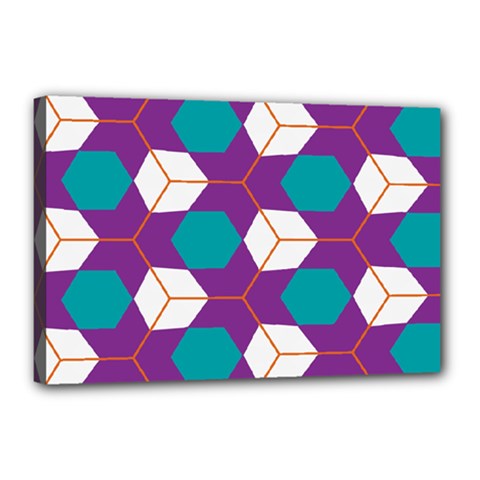 Cubes In Honeycomb Pattern Canvas 18  X 12  (stretched)