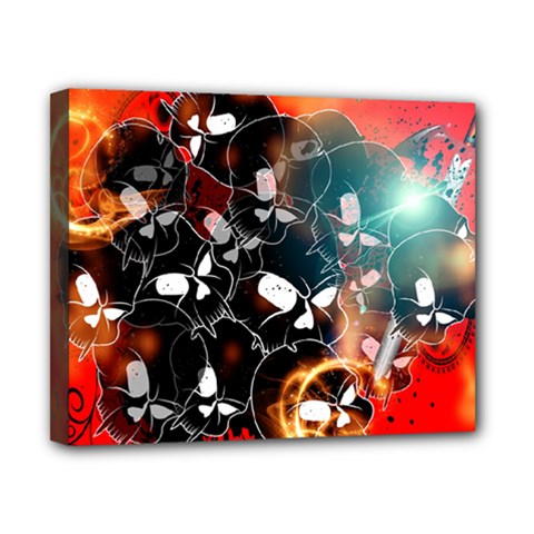 Black Skulls On Red Background With Sword Canvas 10  X 8  by FantasyWorld7