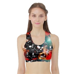 Women s Sports Bra With Border by FantasyWorld7