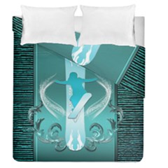 Snowboarder With Snowboard Duvet Cover (full/queen Size)