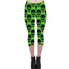 Deathrock Skull Pattern Capri Leggings