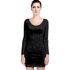 Officially Sexy Black & Grey Os Long Sleeve Bodycon Dress