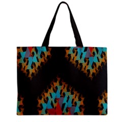 Blue, Gold, And Red Pattern Zipper Tiny Tote Bags