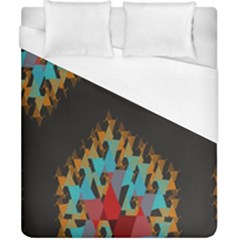 Blue, Gold, And Red Pattern Duvet Cover Single Side (double Size)