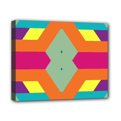 Colorful Rhombus And Stripes Canvas 10  X 8  (stretched) by LalyLauraFLM